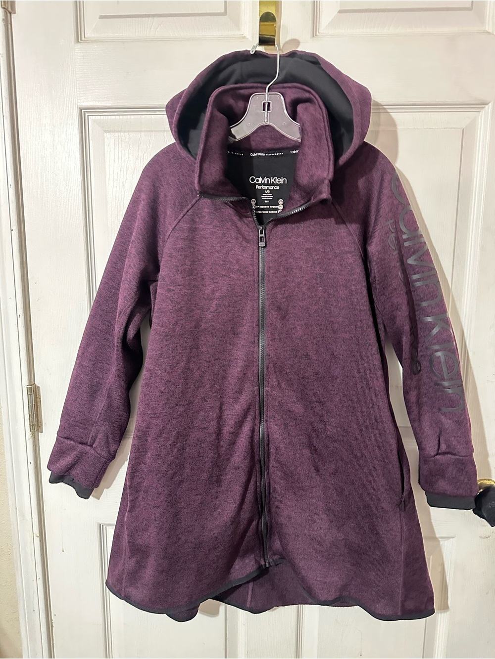 Calvin Klein Plum Full-Zip Performance Hoodie